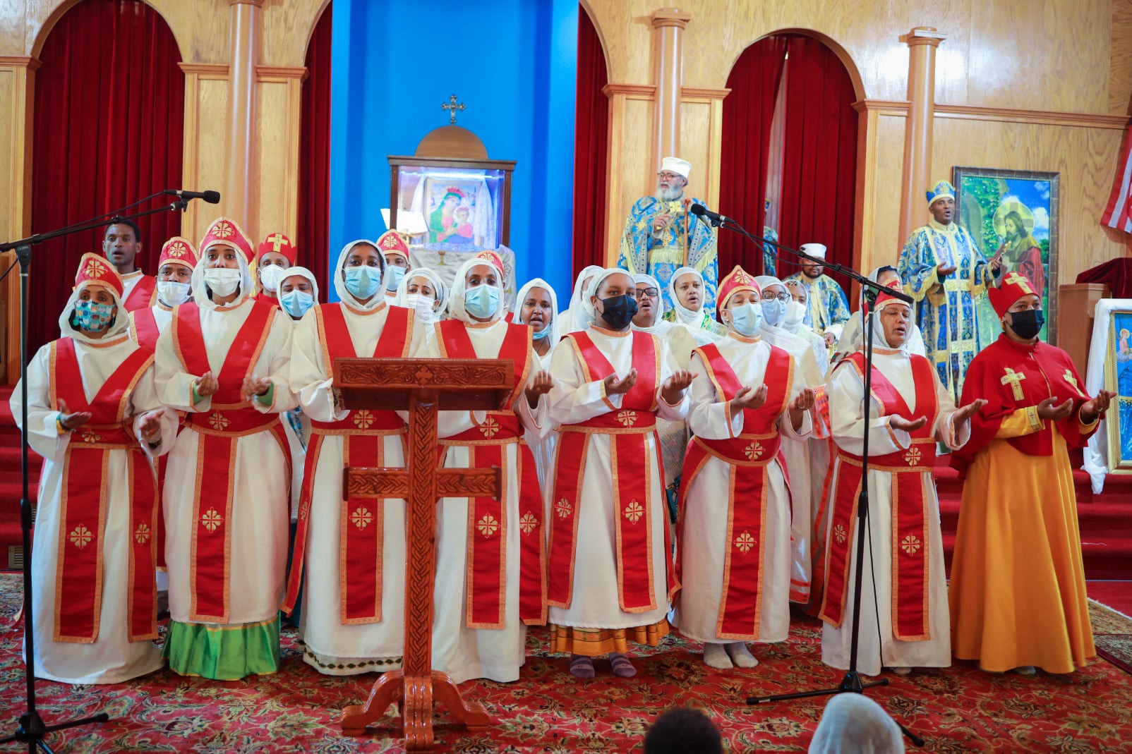 Church choir in liturgical robes